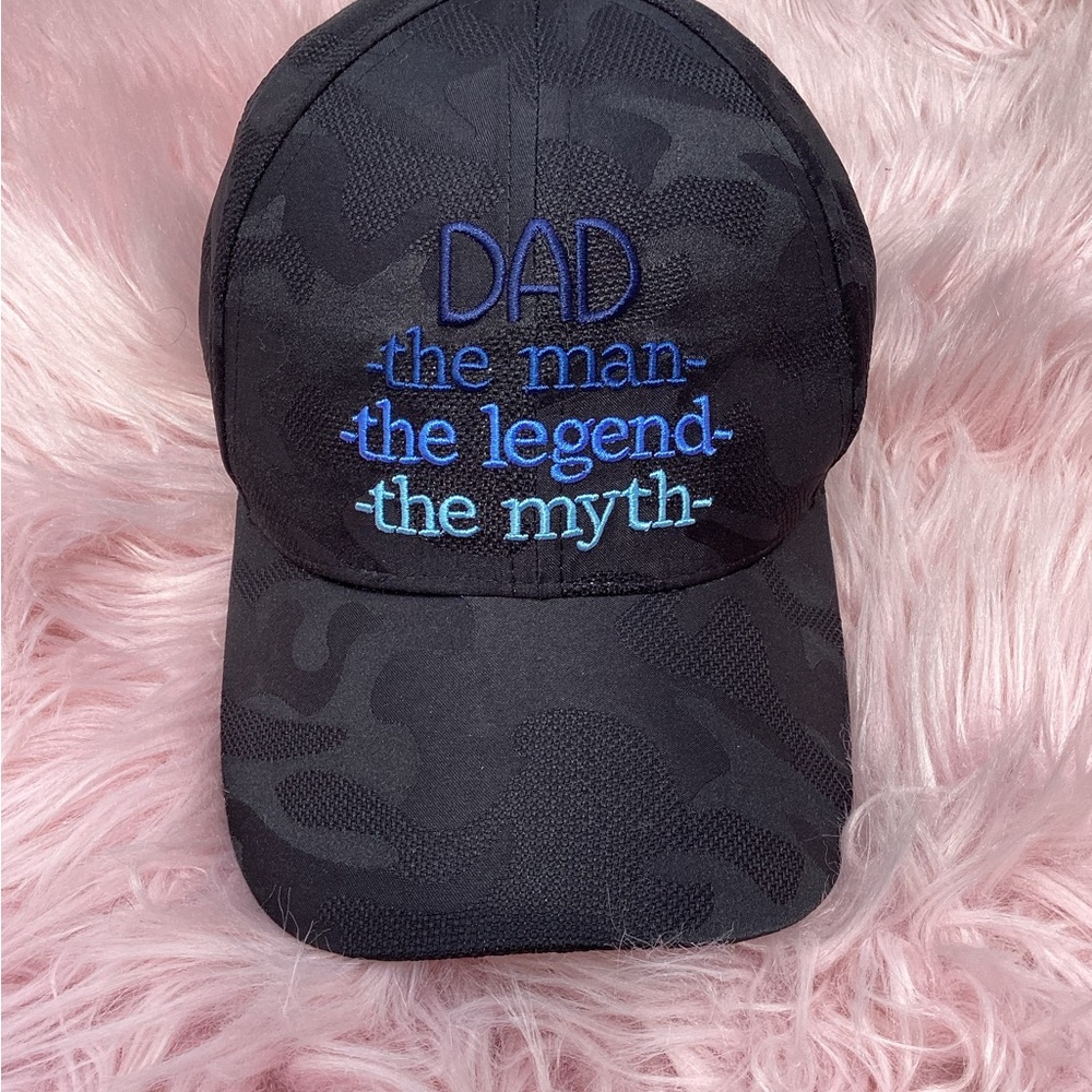 Black Dad Hat with Blue Embroidery